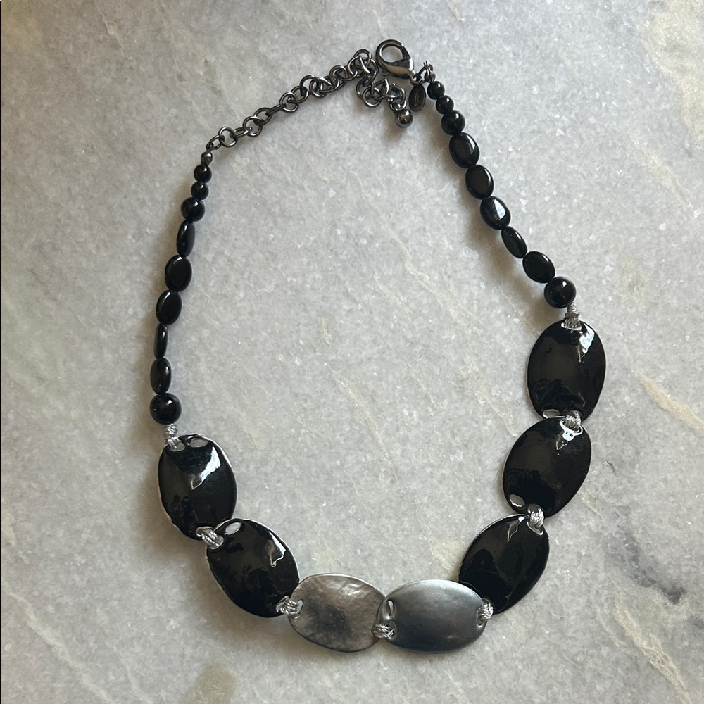 Chicos Elegant Black and Silver Necklace
